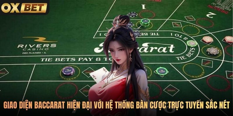 Giao diện Baccarat Oxbet hiện đại với hệ thống bàn cược trực tuyến sắc nét